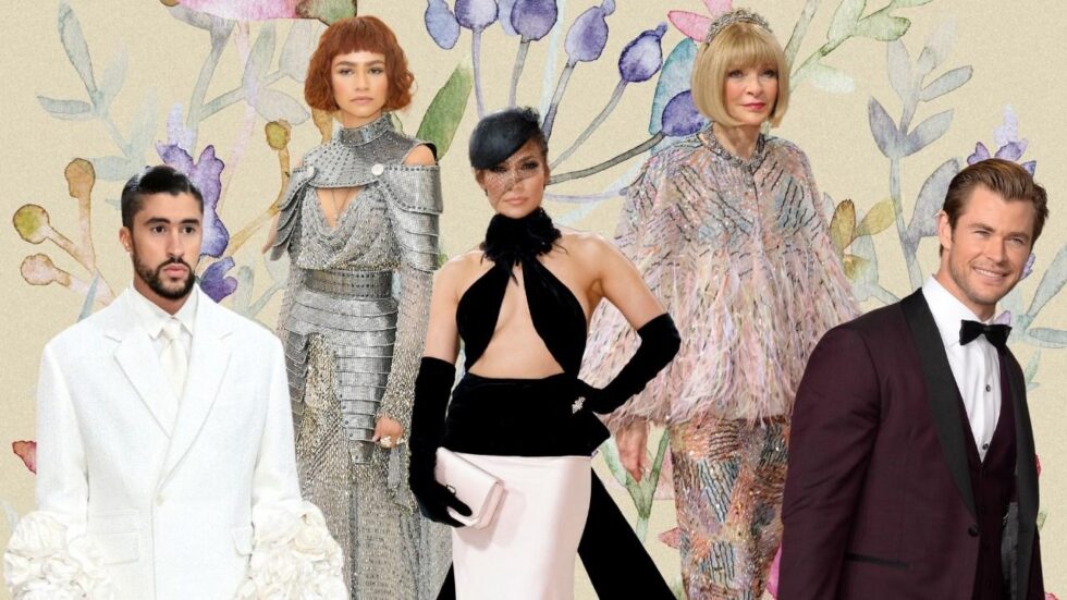 (L-R) Bad Bunny, Zendaya, Jennifer Lopez, Anna Wintour, Chris Hemsworth